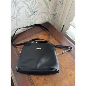 Vintage 80's Liz Claiborne Signature Belt Bag Crossbody Black